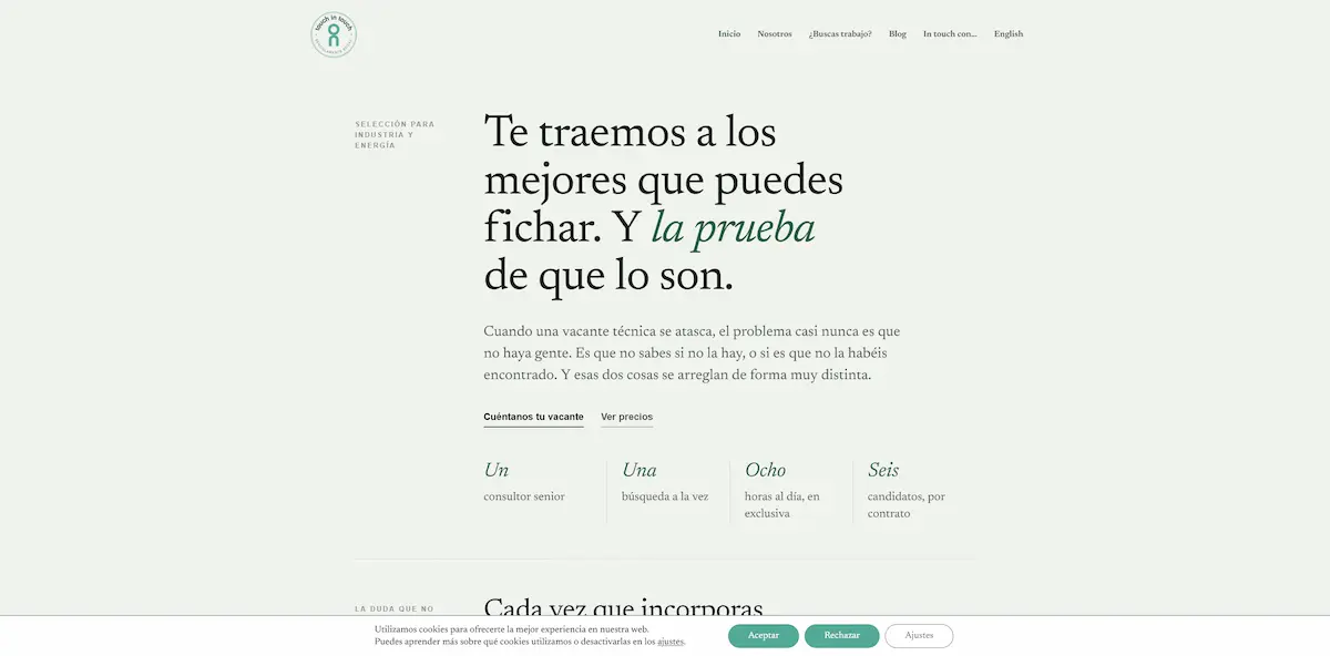 Captura de la web de Touch in Touch